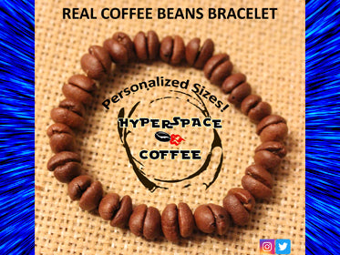 Hyperspace Coffee Bracelet - Real Coffee Beans Bracelet - Personalized Sizes