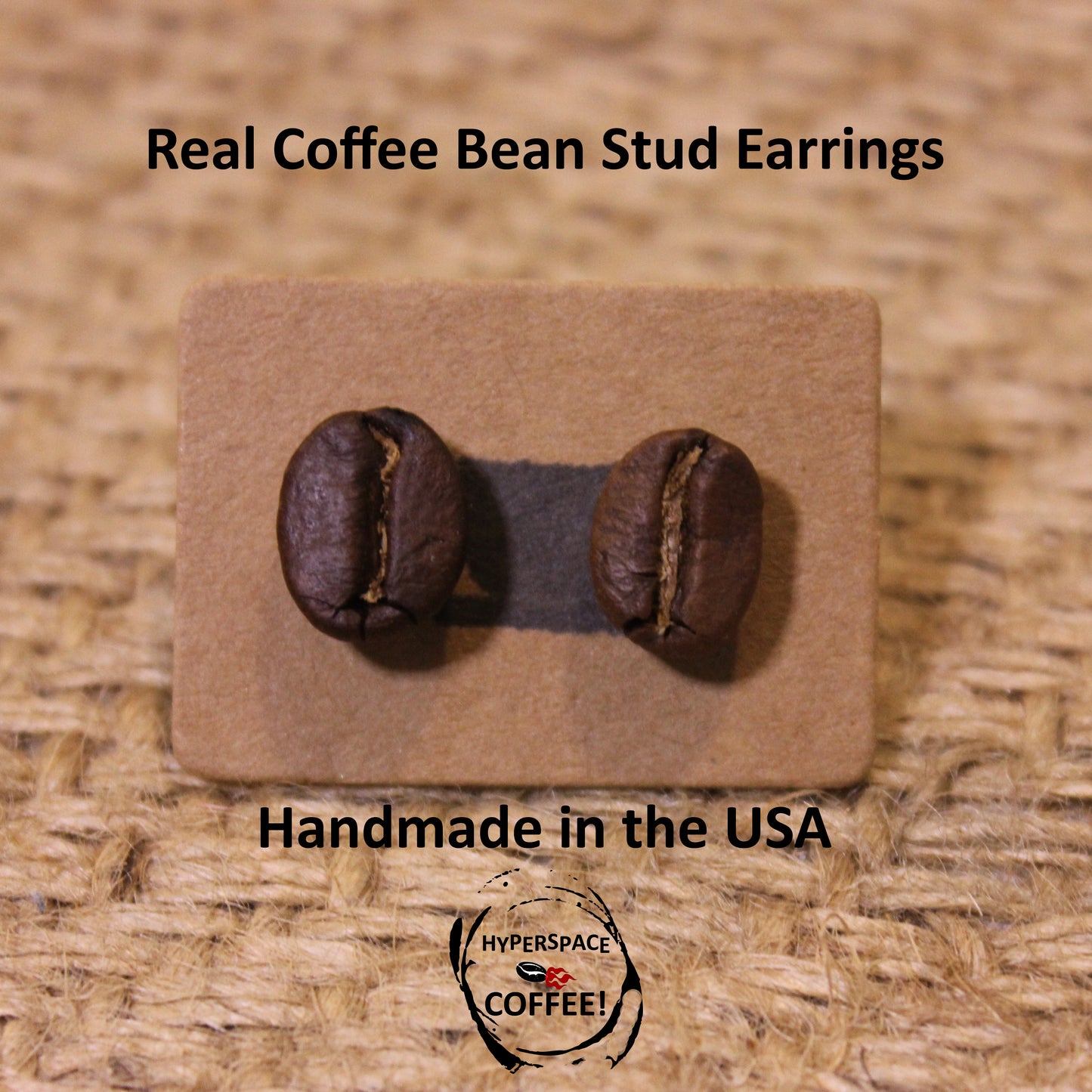 Coffee Bean Earrings - Real Coffee Bean Stud Earrings - Coffee Lover Gift Coffee Gift Coffee Jewelry Coffee Earrings