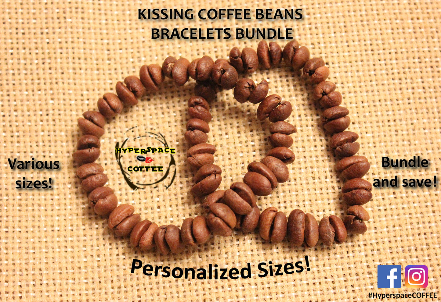 Hyperspace Coffee Bundle - Coffee Lovers  Coffee Bracelets Gift Set! Personalized Sizes